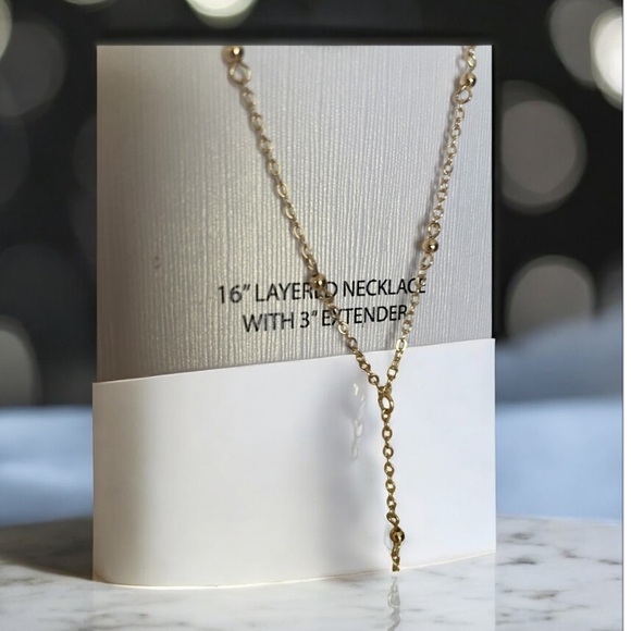 Gold Layered Necklace with Extender - Picture 1 of 2